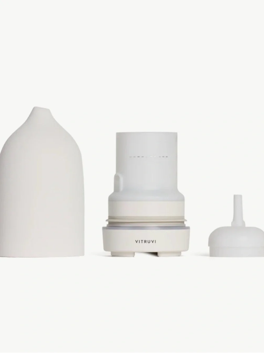 Vitruvi Ceramic Aromatherapy Diffuser in Cream with Amber Accent